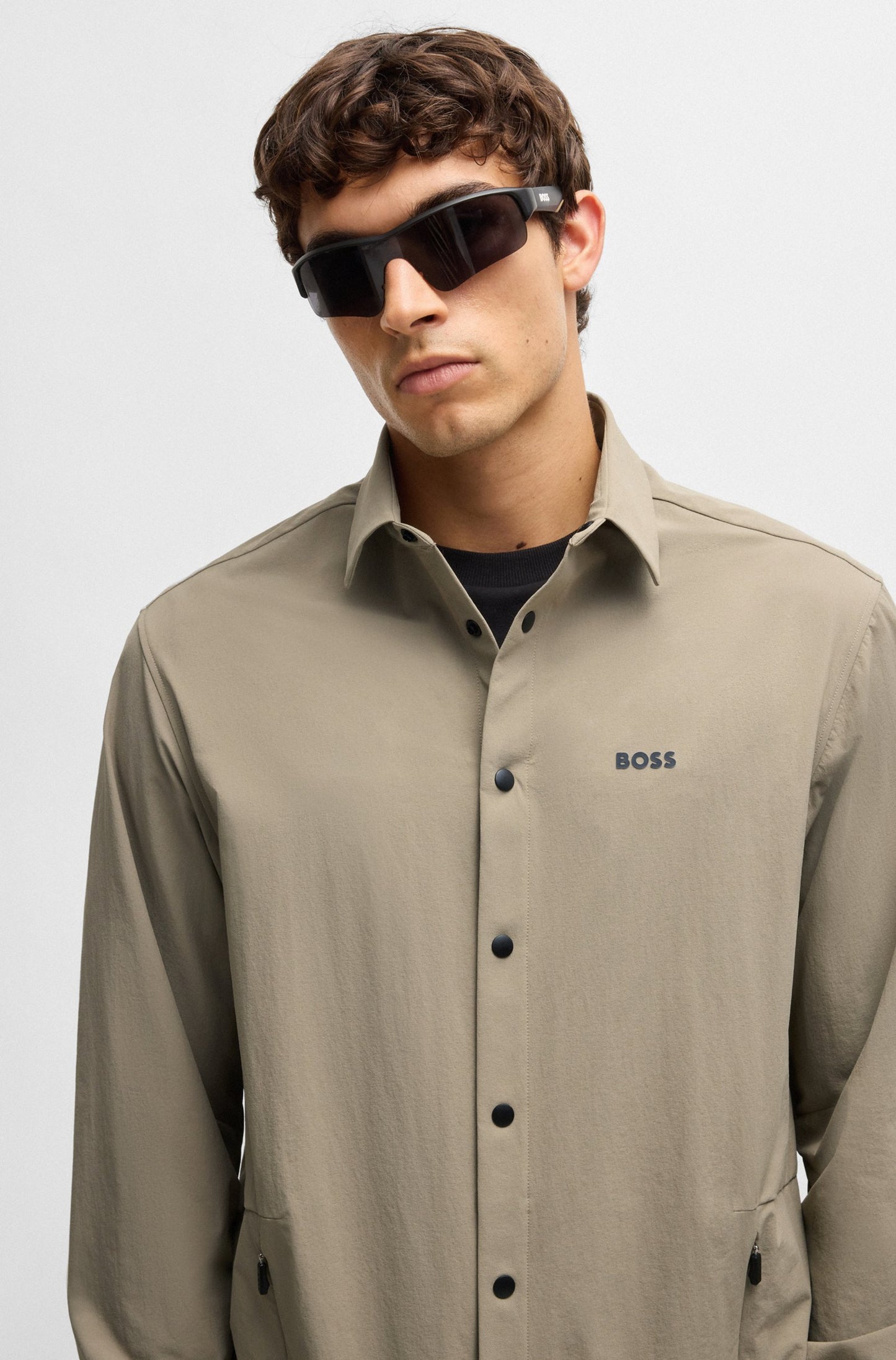 Boss Sobrecamisa de Ajuste descontraído em tecido repelente à Água