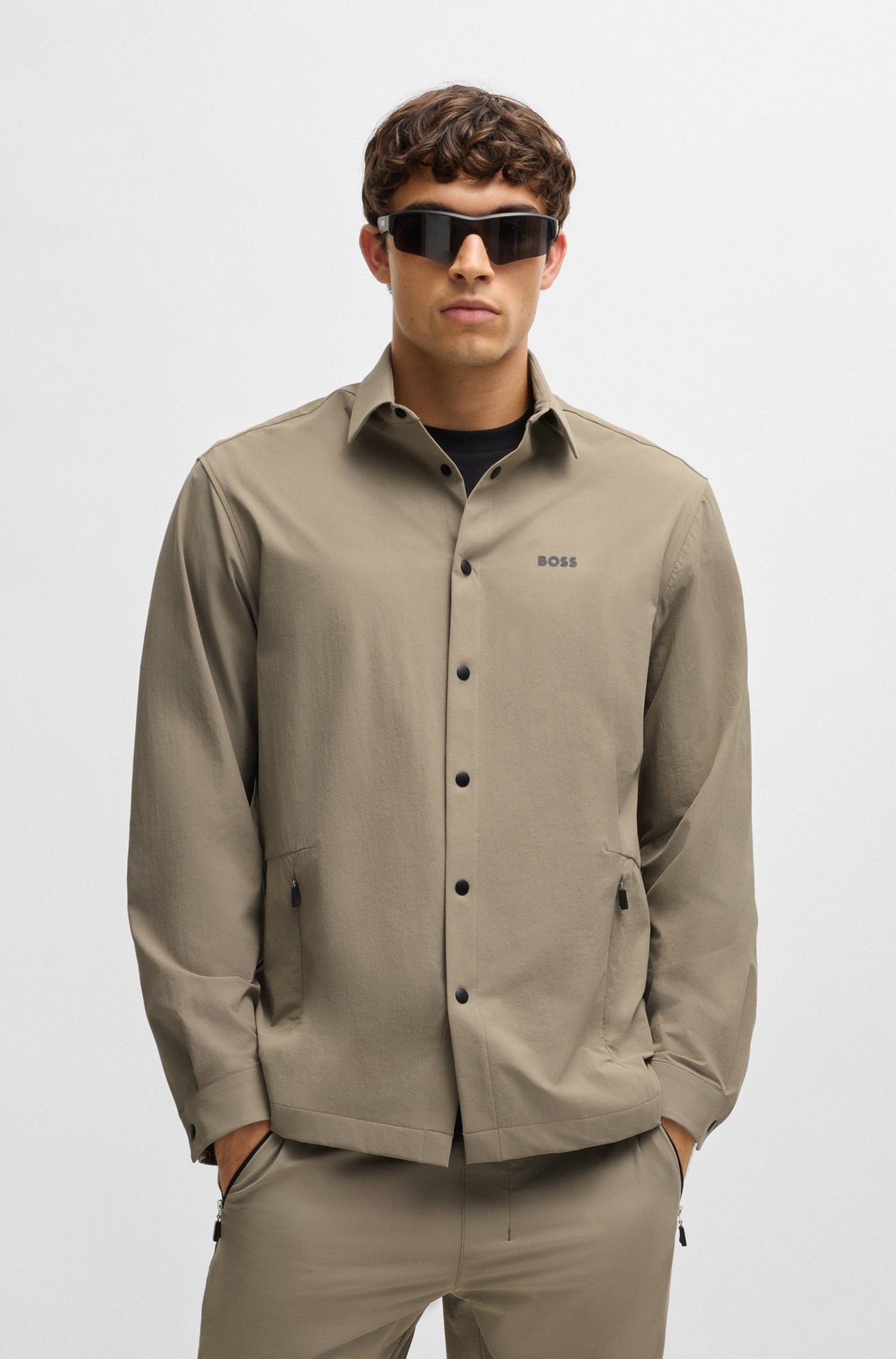Boss Sobrecamisa de Ajuste descontraído em tecido repelente à Água