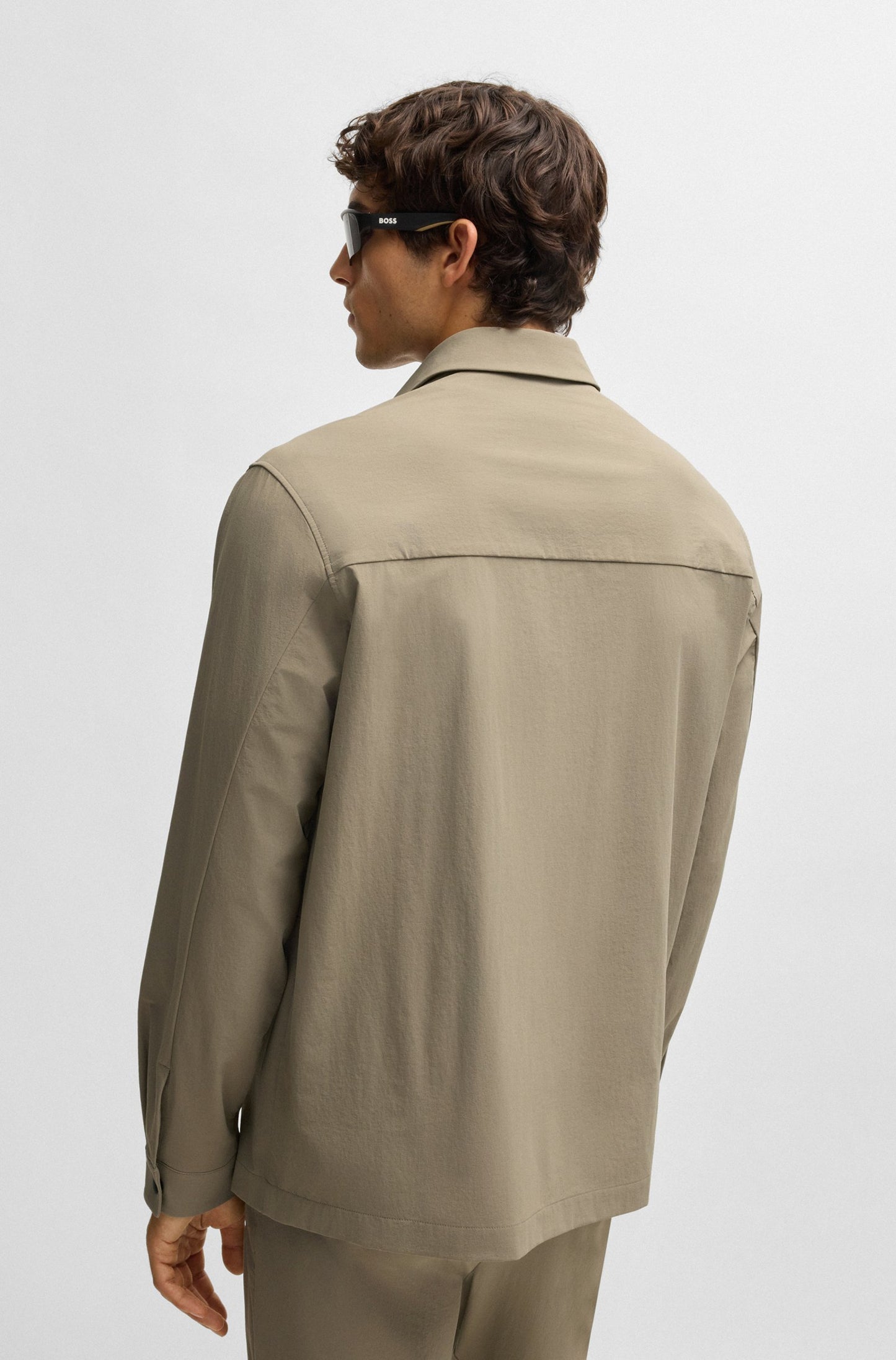Boss Sobrecamisa de Ajuste descontraído em tecido repelente à Água