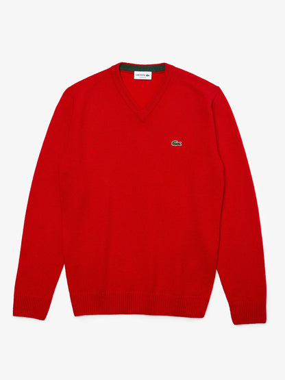 Lacoste Sweater de Algodão Com Gola Em Bico