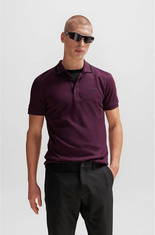 Boss Polo De Algodão Slim Fit