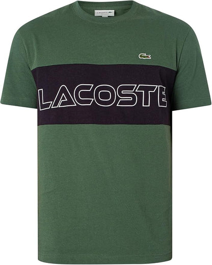 Lacoste T-shirt Color Block com Estampado Regular Fit