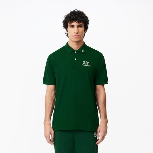 Lacoste Polo Com Slogan Bordado