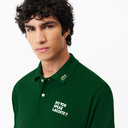 Lacoste Polo Com Slogan Bordado