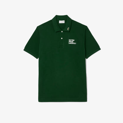 Lacoste Polo Com Slogan Bordado