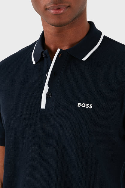 Boss Polo Com Detalhe Na Gola