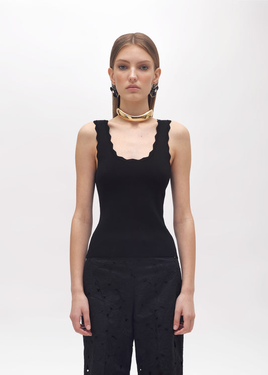 Blugirl Top de Malha com Bordas Recortadas